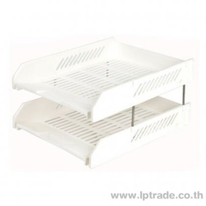 ถาดเอกสารพลาสติก ออร์ก้า 2 ชั้น L2 สีขาวทึบ