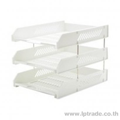 ถาดเอกสารพลาสติก ออร์ก้า 3 ชั้น L3 สีขาวทึบ