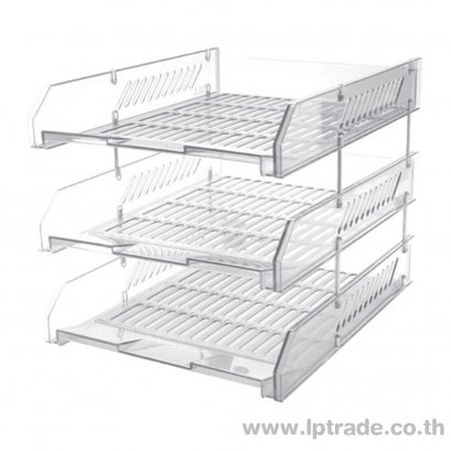 ถาดเอกสารพลาสติก ออร์ก้า 3 ชั้น L3 สีขาวใส