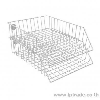 ตะกร้าเอกสารลวดเคลือบ ออร์ก้า 2 ชั้น สีขาว