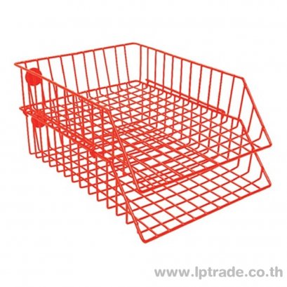 ตะกร้าเอกสารลวดเคลือบ ออร์ก้า 2 ชั้น คละสี