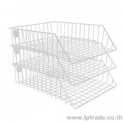 ตะกร้าเอกสารลวดเคลือบ ออร์ก้า 3 ชั้น สีขาว