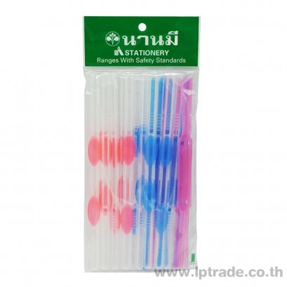 ลิ้นแฟ้มพลาสติก นานมี NM-222 สีฟ้า (แพ็ค 12 ชิ้น)