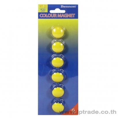 เม็ดแม่เหล็ก เบนน่อน MT-20 สีเหลือง (แพ็ค 6 เม็ด)