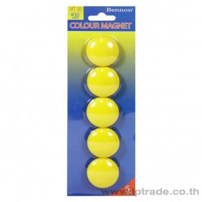 เม็ดแม่เหล็ก เบนน่อน  MT-30 สีเหลือง (แพ็ค 5 เม็ด)