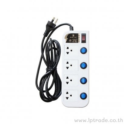 ปลั๊กไฟ มาตรฐาน มอก. ELECTON EP-GS4503ML 3 ตา 4 ช่อง 5 สวิทซ์ 3 เมตร