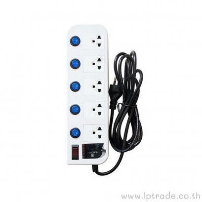 ปลั๊กไฟ มาตรฐาน มอก. ELECTON EP-GS5603ML 3 ตา 5 ช่อง 6 สวิทซ์ 3 เมตร