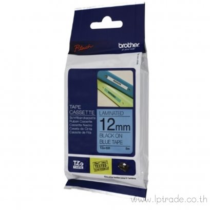 เทปพิมพ์อักษร Brother TZE-531 12มม. สีดำพื้นน้ำเงิน