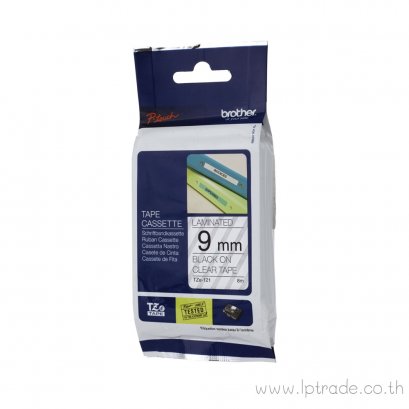 เทปพิมพ์อักษร Brother TZE-121 9มม. สีดำพื้นใส