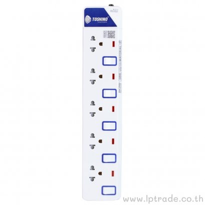ปลั๊กไฟ มาตรฐาน มอก. Toshino ET9155M  3 ตา 5 ช่อง 5 สวิทซ์ 5 เมตร