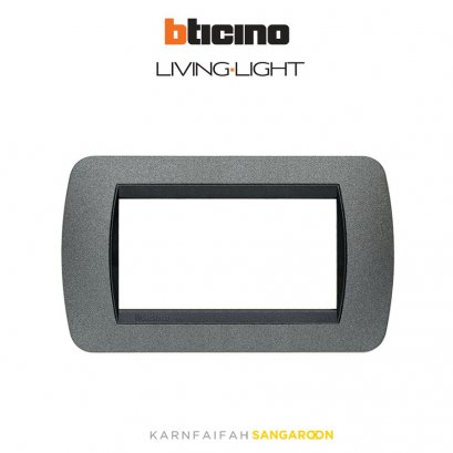 Bticino LIVING INTERNATIONAL Round cover plates 4 modules size 140X80mm.  หน้ากาก 4 ช่อง (แบบมน) /พร้อมตะแกรง ขนาด 140X80mm