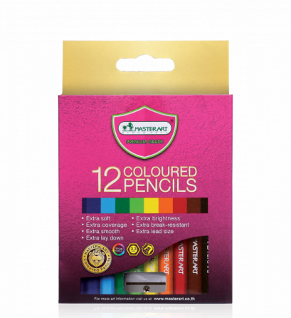 ดินสอสี MASTER ART 12 สี แท่งสั้น
