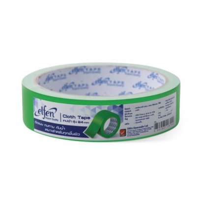 เทปผ้า ELFEN 24mm. 8y สีเขียวอ่อน