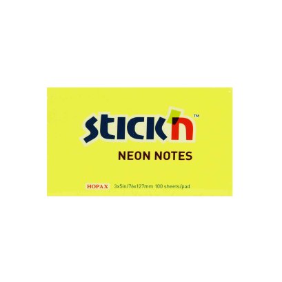 กระดาษโน๊ตขนาด 3 x 5 นิ้ว สี Neon ยี่ห้อ Stick n