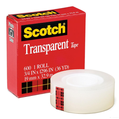 เทปใสแกน 1" Scotch #600 18mm. x 33m.