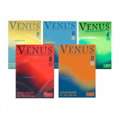 กระดาษการ์ด กระดาษถ่ายเอกสาร สีเข้ม A4 VENUS 80g