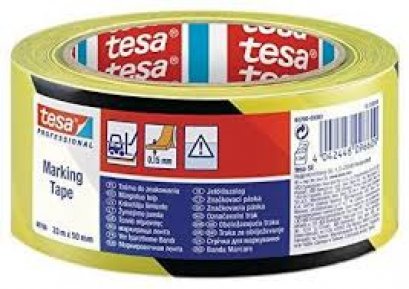 TESA 60760 Floor Marking Tape (Yellow / Black Size 2&quot; X 33M)