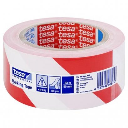 TESA 60760 Floor Marking Tape (Red / White Size 2&quot; X 33M)