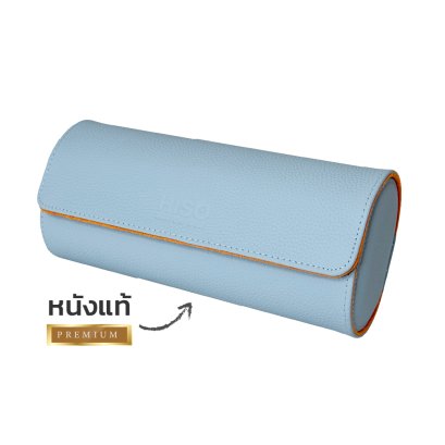 Genuine Leather Luxury Watch Travel Case &ndash; 3 Watch | BLUE3