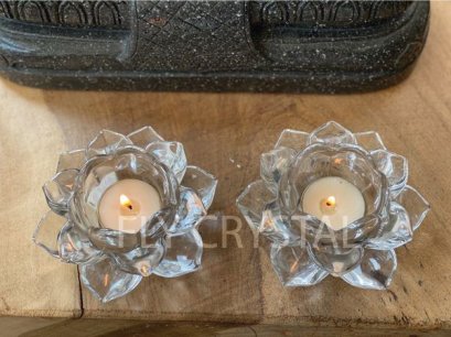 เชิงเทียนดอกบัวแก้ว(1คู่) รหัส P01