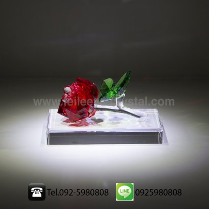 ดอกกุหลาบ ที่ทับกระดาษคริสตัล