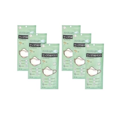 หน้ากากอนามัย 3D เคนโกะ บรรจุ 4 ชิ้น 6 แพ็ค  สีขาว (KENKOU 3D FACE MASK)