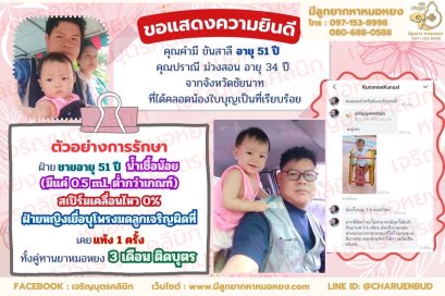 คุณคำมี ขันสาลี อายุ 51 ปี และคุณปราณี ม่วงสอน อายุ 34 ปี จากจังหวัดชัยนาทที่ได้คลอดน้องใบบุญเป็นที่เรียบร้อย