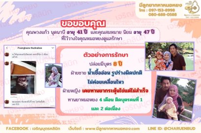 คุณพวงแก้ว นุดนาบี อายุ 41 ปี และคุณสมหมาย นิยม อายุ 47 ปี ที่ไว้วางใจให้คุณหมอหยงดูแลรักษา
