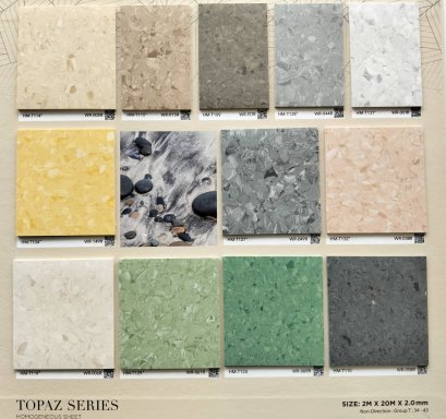 กระเบื้องยางแบบม้วน HOMOGENEOUS VINYL SHEET รุ่น TOPAZ SERIES-HMT ความหนา 2 mm.