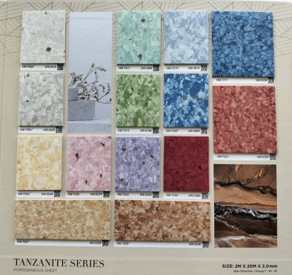 กระเบื้องยางแบบม้วน HOMOGENEOUS VINYL SHEET รุ่น Tanzanite Series-HMT ความหนา 2 mm.