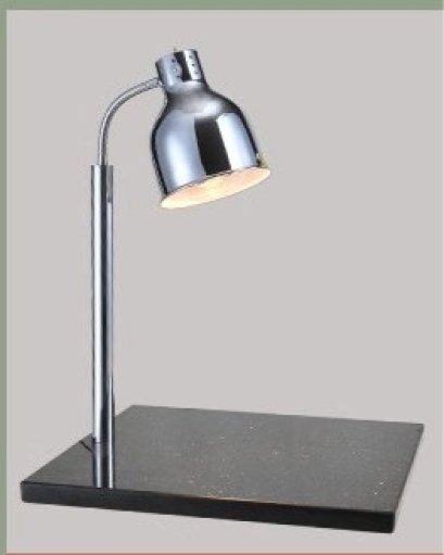 โคมไฟอุ่นอาหารสีเงิน ขนาด 250 วัตต์ (ฐานหินอ่อนสีดำ)