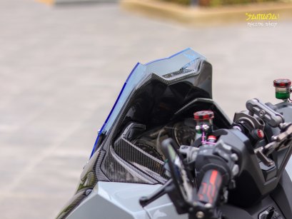 บังไมล์ใหญ่คาร์บอนผ้า&quot;Italy&quot; ลาย2เงา สำหรับ FORZA350 ปี2023-ปัจจุบัน