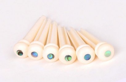 Bone Bridge Pins with abalone dot , W5D3, 5.3 mm