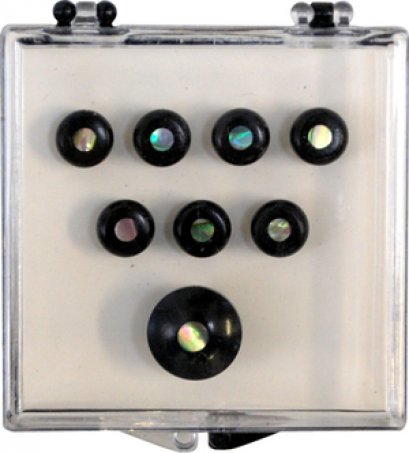 Martin Bridge pin &amp; Endpin Set Ebony with pearl inlaid