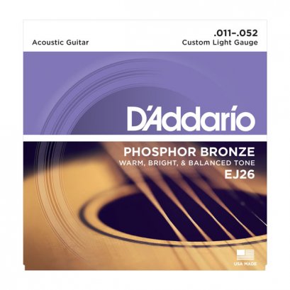 D&#039;Addario EJ26 Phosphor Bronze Acoustic Custom Light 11-52