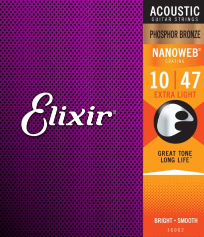 Elixir Phosphor Bronze Nanoweb Anti-rust Extra light 10-47