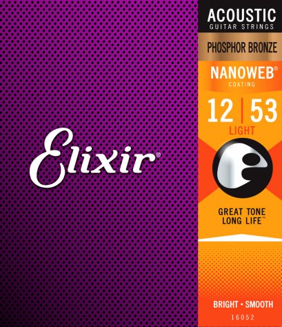 Elixir Phosphor Bronze Nanoweb Anti-rust Light 12-53