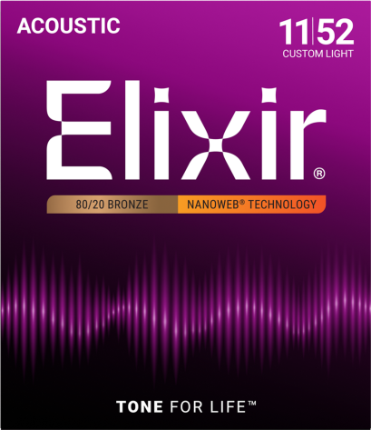 Elixir 80/20 Bronze Nanoweb Anti-rust Custom Light 11-52