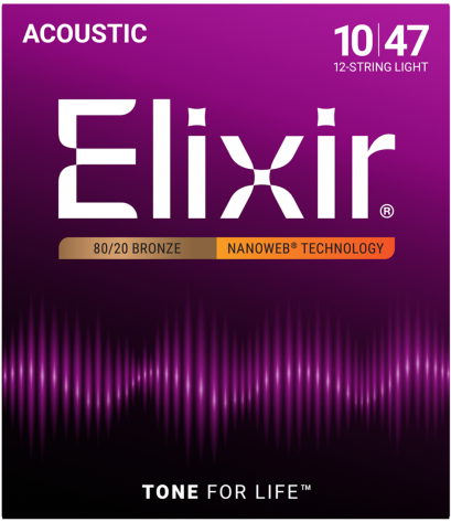 Elixir 80/20 Bronze Nanoweb Anti-rust 12-String Light 10-47