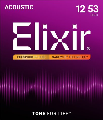 Elixir Phosphor Bronze Nanoweb Anti-rust Light 12-53
