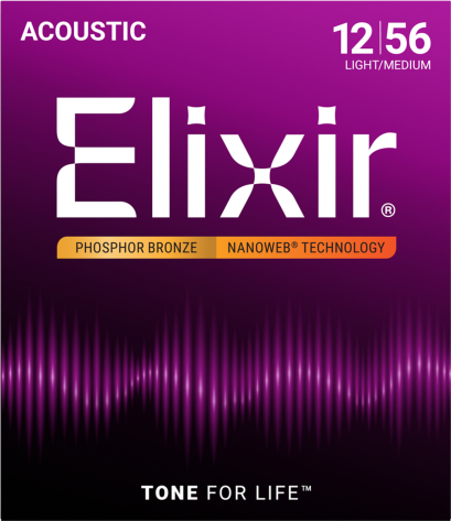 Elixir Phosphor Bronze Nanoweb Anti-rust Light-Medium 12-56