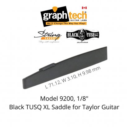 Black TUSQ Saddle PS-9200 1/8&quot; Compensated for Taylor Guitar