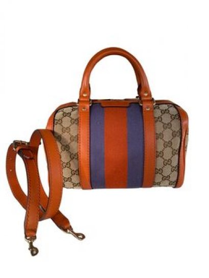 Gucci Orange/beige Gg Canvas Medium Vintage