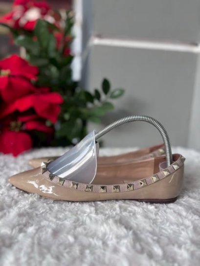 Valentino Garavani Rockstud patent leather ballet flats