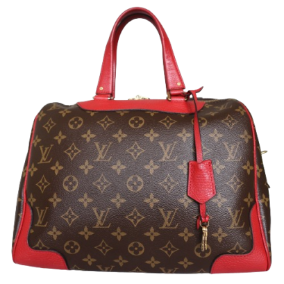 Louis Vuitton Coquelicot Leather and Monogram Canvas Retiro NM