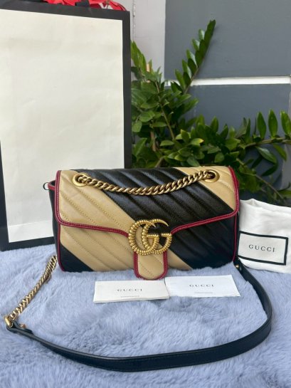 Gucci Tricolor Matelasse Leather Small GG