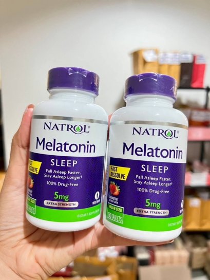 Natrol Melatonin Fast Dissolve Strawberry 5 mg 150 เม็ด