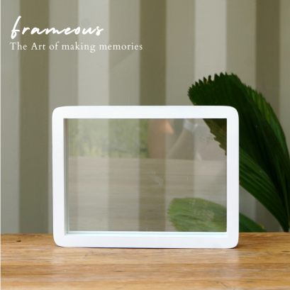 กรอบกระจกสองด้าน กรอบสีขาวกระจกสองด้าน