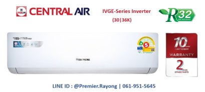 เซ็นทรัลแอร์ CENTRAL AIR แบบติดผนัง รุ่น CFW-IVGE30 IVGE Series Inverter ขนาด 30,700BTU #5⭐ R-32 รีโมทไร้สาย พร้อมติดตั้ง