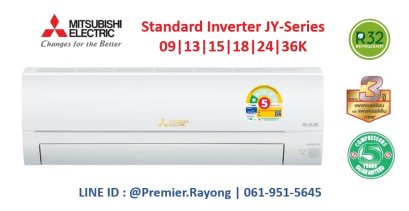 แอร์ติดผนัง MITSUBISHI ELECTRIC Mr.Slim แบบติดผนัง รุ่น MSY-JY15VF JY-Series Standard Inverter R-32 ขนาด 15,013BTU#5⭐ (4,094-15,354) รีโมทไร้สาย พร้อมติดตั้ง